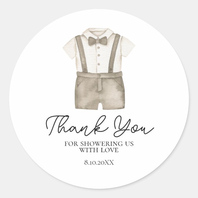 Cute Boho Clothes Boy Baby Shower Sticker (Front)