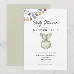 Cute Boho Clothes Girl Baby Shower Invitation