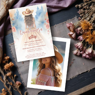 Cute Boho Cowgirl Charming Quinceañera with Invitation