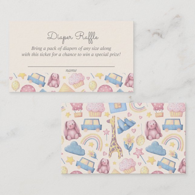 Cute Boho Diaper Raffle Baby Shower Enclosure Card (Front/Back)