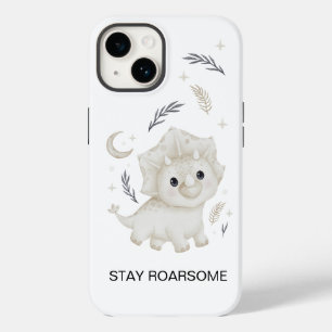 Cute Boho Dinosaur Kids Custom iPhone Case 