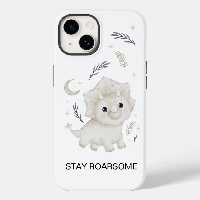 Cute Boho Dinosaur Kids Custom iPhone Case  (Back)