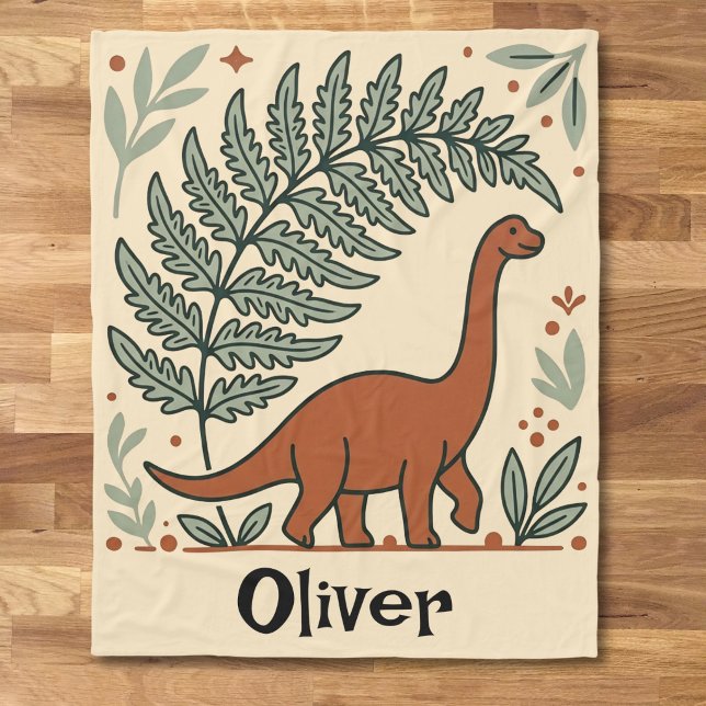 Cute Boho Dinosaur Nursery Fleece Blanket (Creator Uploaded)