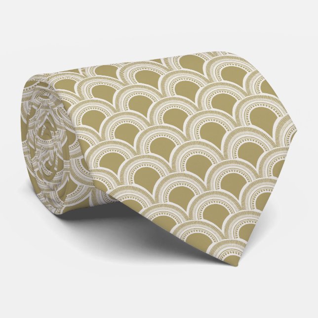 Cute Boho Fan Pattern Neck Tie (Rolled)