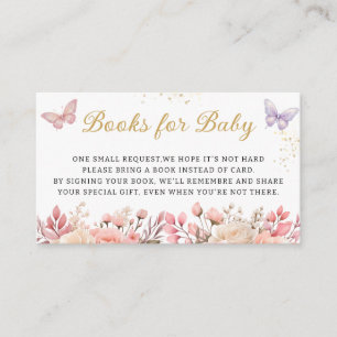 Cute Boho floral butterfly books for baby ticket Enclosure Card