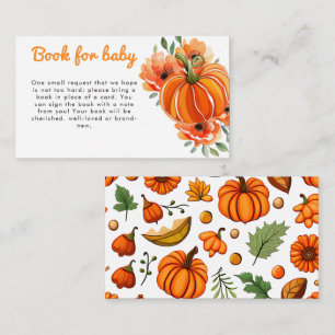 Cute Boho Floral Pumpkin Baby Shower Book Request  Enclosure Card