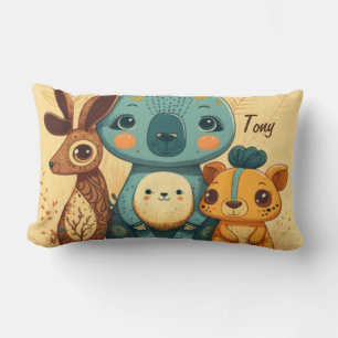 Cute boho floral rabbit lumbar cushion