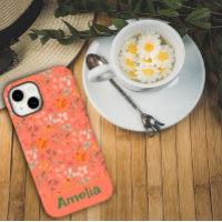 Cute  boho garden pink orange pattern name 