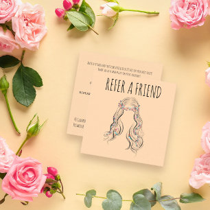 Cute Boho Hairstyle Wedding Hair Stylist Floral Appointment Card