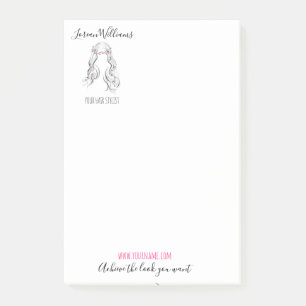 Cute Boho Hairstyle Wedding Hair Stylist Floral Post-it Notes