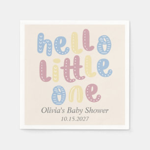 Cute Boho Hello Little One Baby Shower Napkin
