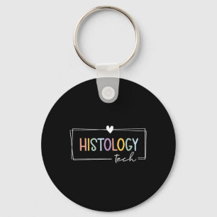 Cute Boho Histology Tech Medical Lab Technician Key Ring