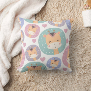 Cute Boho Little Giraffe Pattern  Cushion