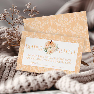 Cute Boho Little Pumpkin Baby Shower Diaper Raffle Enclosure Card