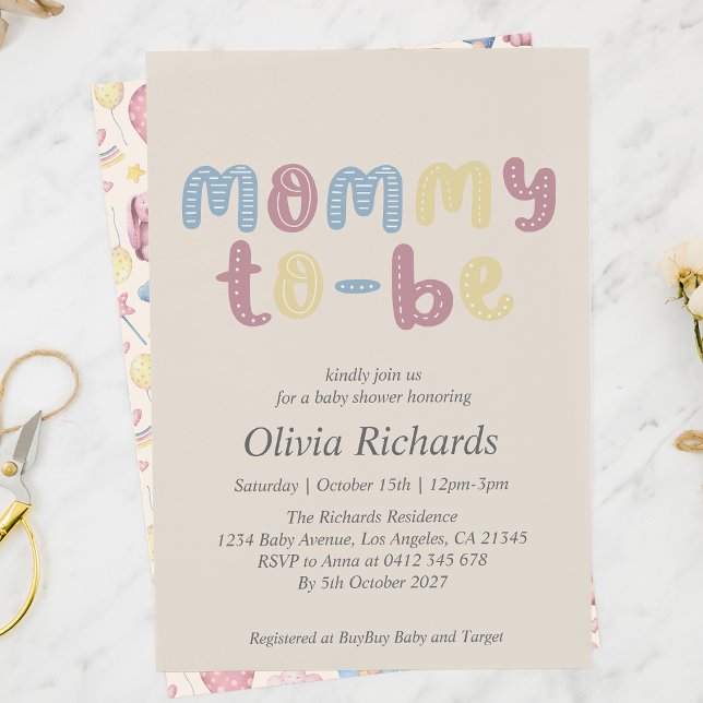 Cute Boho Mummy To Be Baby Shower Invitation (Creator Uploaded)