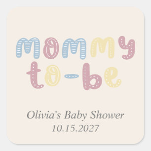 Cute Boho Mummy To Be Baby Shower Square Sticker