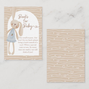 Cute Boho Oh Baby Bunny Hearts Books for Baby Enclosure Card