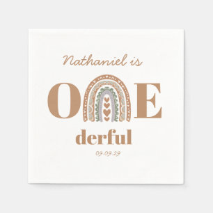 Cute Boho one derful Rainbow Birthday Napkin