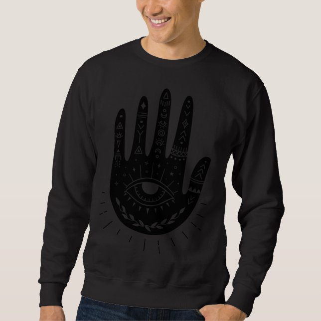 Cute Boho Palm Reading Fortune Telling Prediction  Sweatshirt (Front)