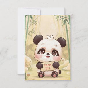 Cute Boho Panda  Thank You Card