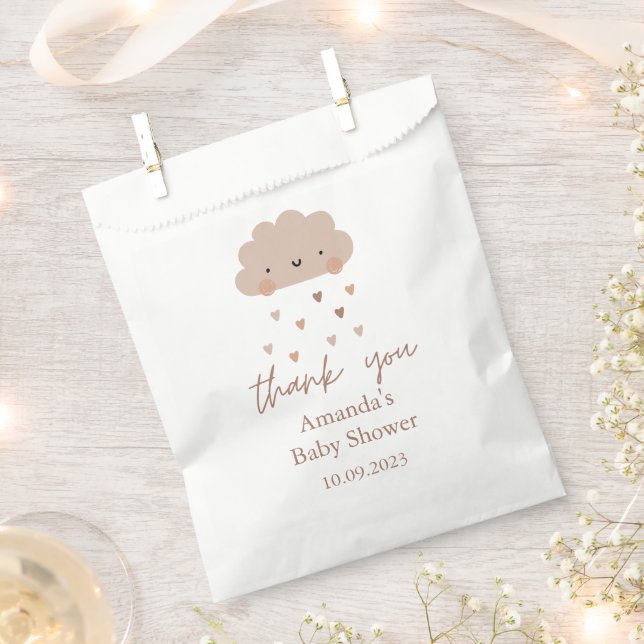 Cute Boho Rain Cloud Baby Shower  Favour Bags (Clipped)