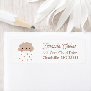 Cute Boho Rain Cloud Return Address