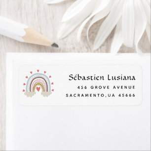 Cute Boho Rainbow Baby Shower Return Address