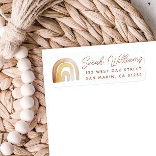 Cute Boho Rainbow Baby Shower Return Address