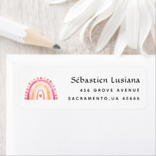Cute Boho Rainbow Baby Shower Return Address