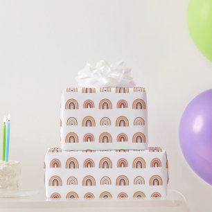 cute boho rainbow baby shower  wrapping paper