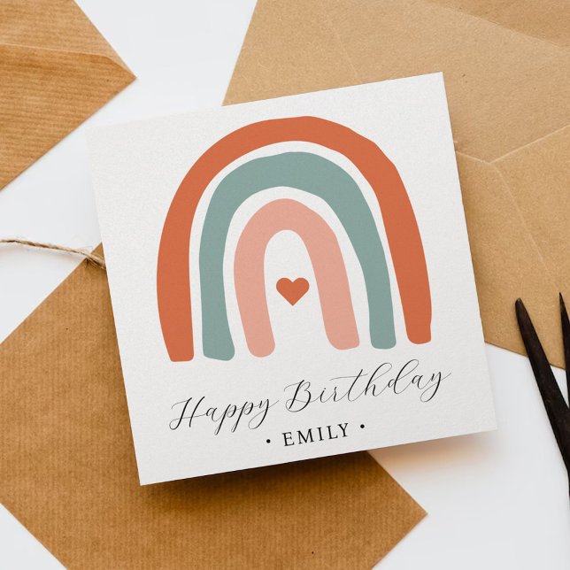 Cute Boho Rainbow Birthday Card (Creator Uploaded)
