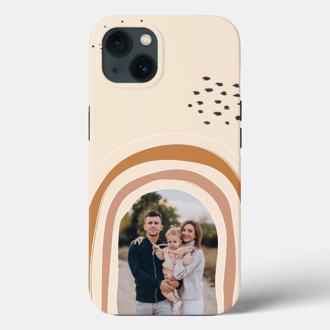 Cute Boho Rainbow Custom Your Photo iPhone Case (Back)