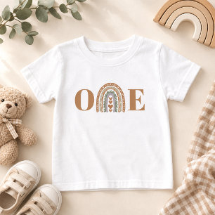 Cute Boho Rainbow first Birthday Baby T-Shirt
