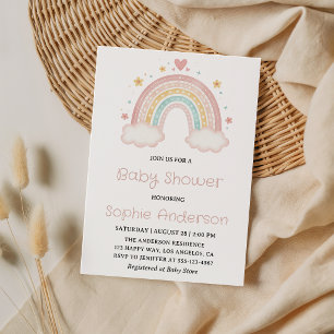 Cute Boho Rainbow - Gender Neutral Baby Shower    Invitation