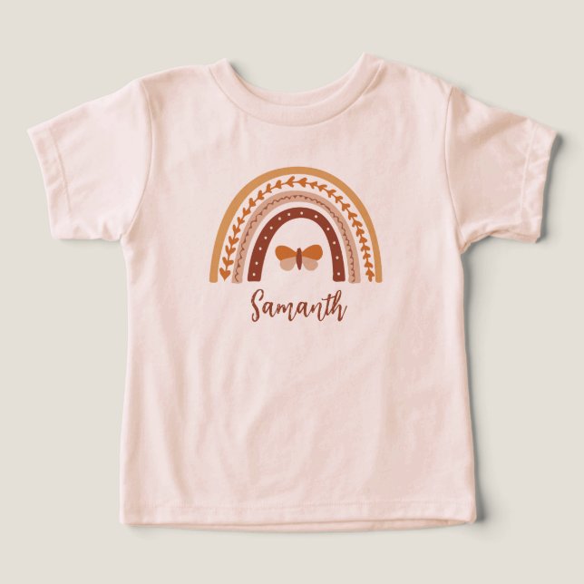 Cute boho rainbow monogram name baby girl (Design Front)