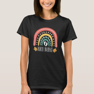 Cute Boho Rainbow Nicu Nurse Easter Day T-Shirt