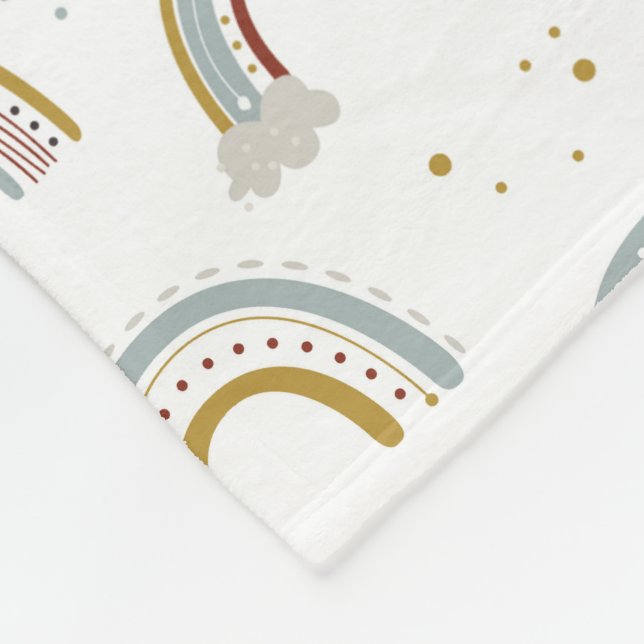Cute Boho Rainbow Pattern Kids Fleece Blanket (Corner)