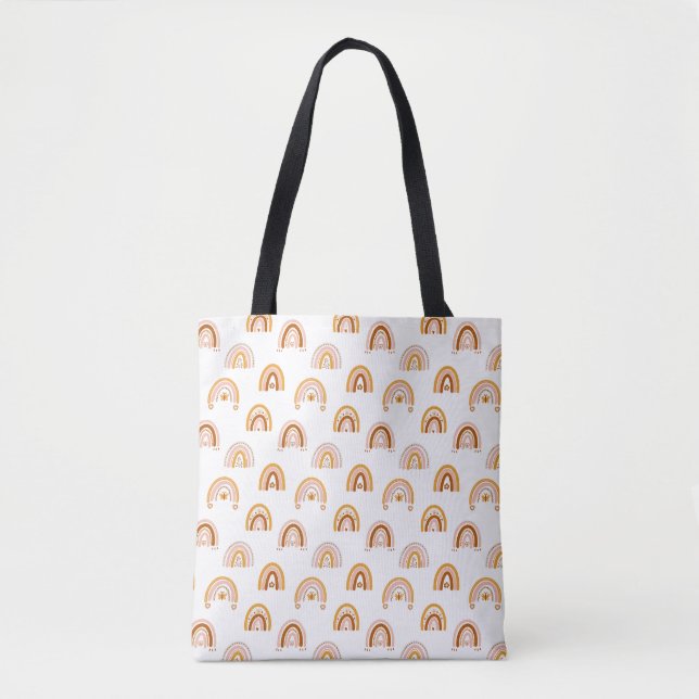 Cute Boho Rainbow Pattern Tote Bag (Front)