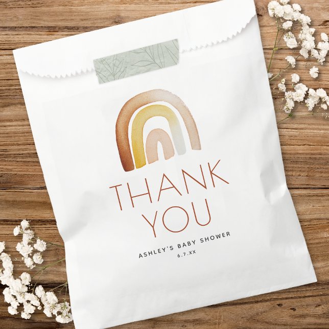Cute Boho Rainbow Thank You Baby Shower Favour Bags (Creator Uploaded)