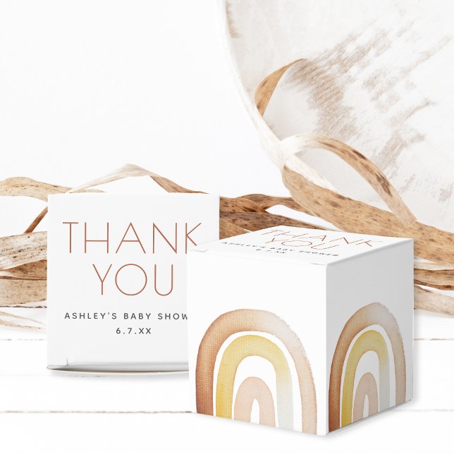 Cute Boho Rainbow Thank You Baby Shower Favour Box (Creator Uploaded)