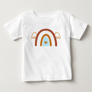 Cute Boho Rainbow with Personalized Name  Baby T-Shirt