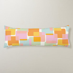 Cute Boho Retro Pastel Geometric Shape Art Body Cushion
