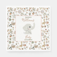 Cute Boho Safari Anamials Baby Shower