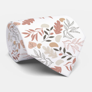 Cute Boho Seamless Leaves Pattern Tie