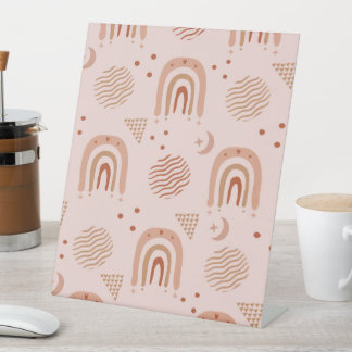 Cute boho seamless pattern pedestal sign