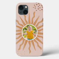 Cute Boho Sun Custom Your Photo iPhone Case