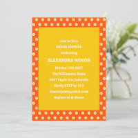 Cute Boho Vintage Orange Daisies Bridal Shower