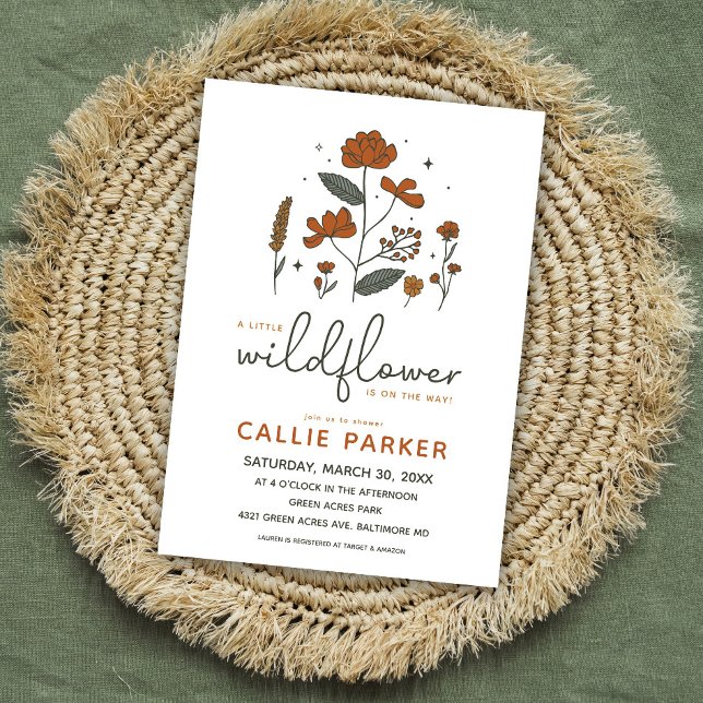 Cute Boho Wildflower Baby Shower Invitation (Creator Uploaded)