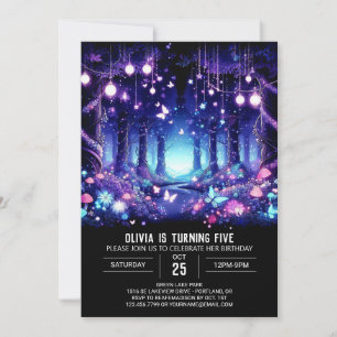 Cute Boho Woodland Digital Birthday Invitation