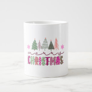 Cute Boho Xmas Tree Sublimation Design Large Coffee Mug